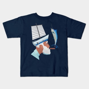 The deep blue sea and the old man Kids T-Shirt